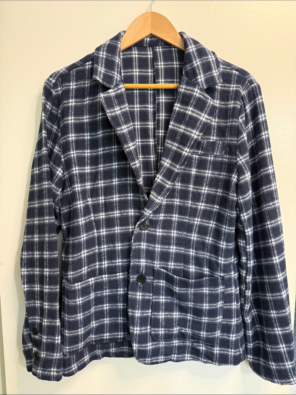 SHEIN Navy & White Plaid Sport Coat (S)